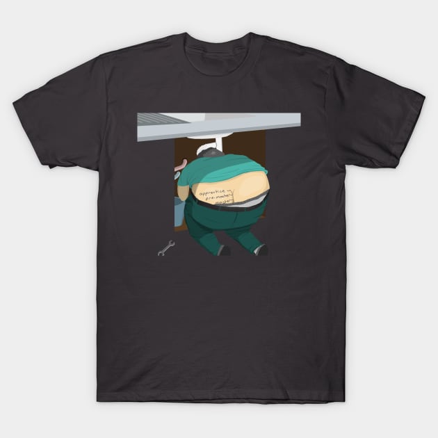 school of plumbers - Lesson one: ass crack T-Shirt by gazonula